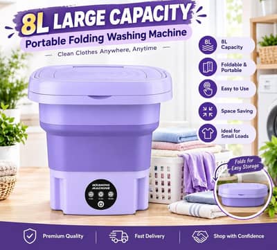 Foldable washing machine with dryer
