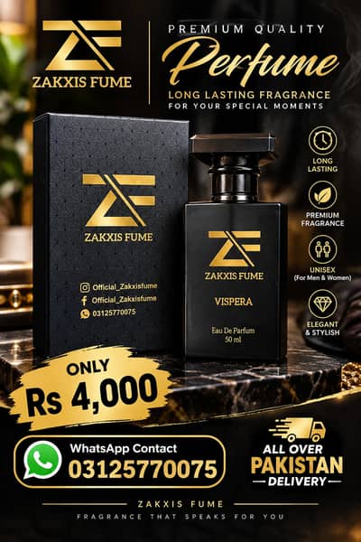 Zakxis Fume Vispera Eau De Parfum 50ml – Long Lasting Fragrance | Rs.