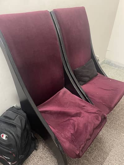 2 Seater Sofa Chairs / Wooden Frame Chairs – Good Condition