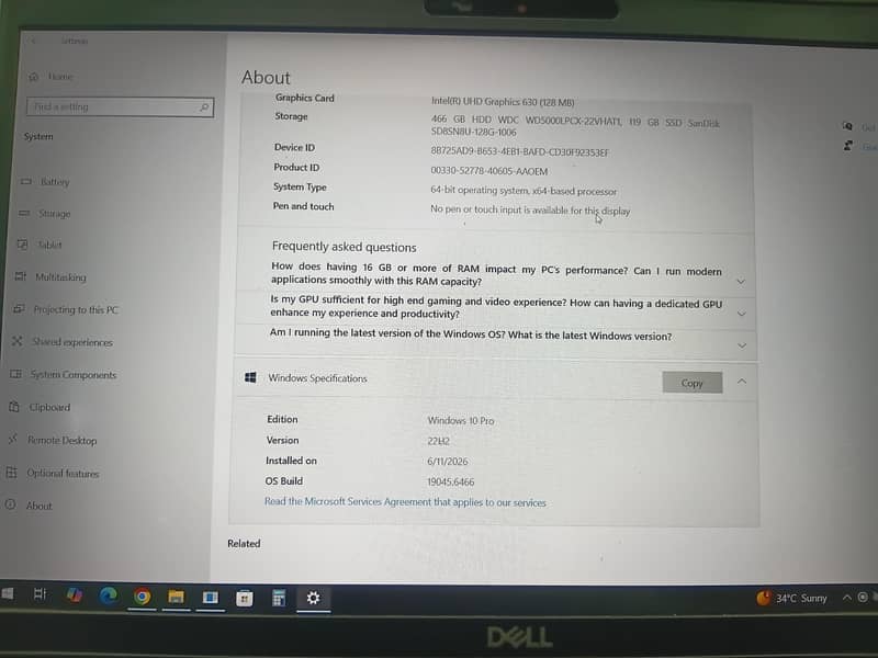 dell leptop 4
