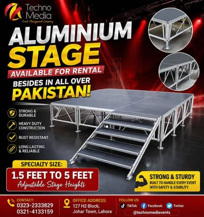 Premium Aluminium Stage Rentals in Pakistan | Techno Media