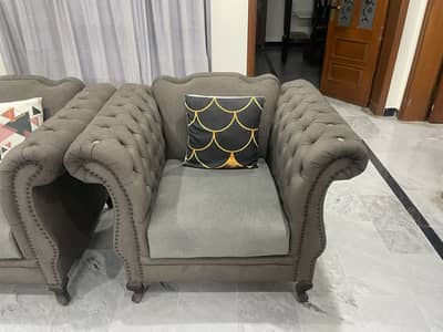 Dark Grey Sofa Set with free coffee table