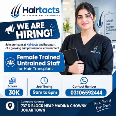 Female Staff Required for Hair Transplant Clinic – Hairtacts