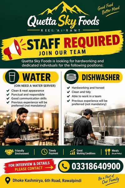 Waiter and Dishwasher