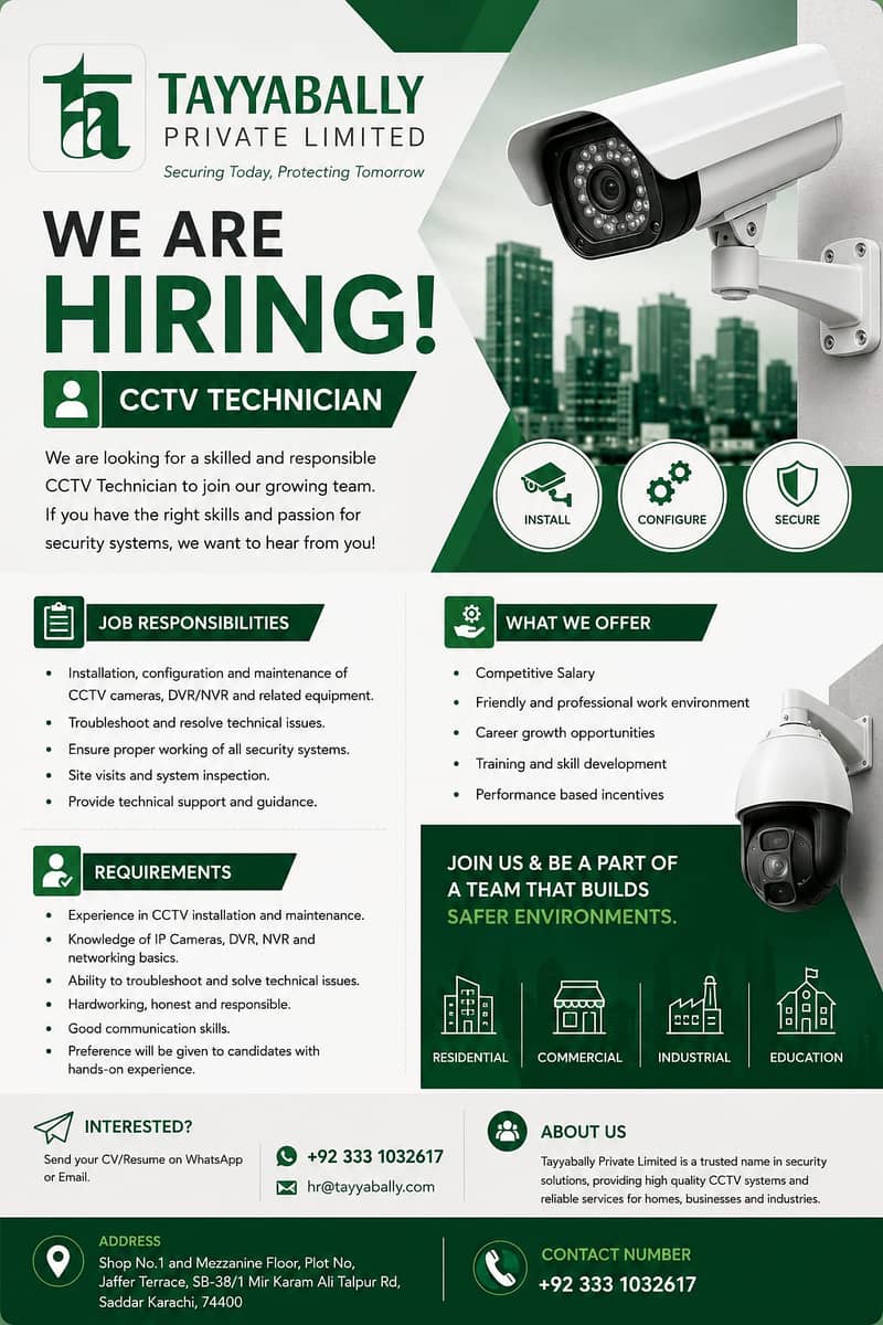 CCTV TECHNICIAN REQUIRED 0