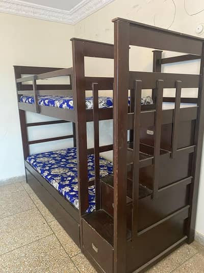 Bunk bed | Bed for 3 | Wooden bunk bed