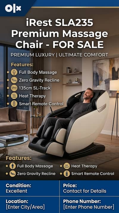 iRest SLA235 Premium Massage Chair – Full Body Massage – Zero Gravity