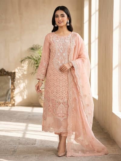Premium Heavy Embroidered Net/Chiffon