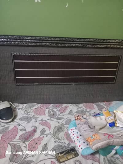 Bed + side table