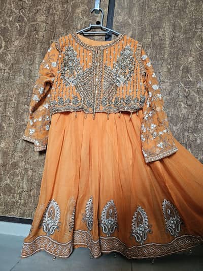 Short froq with Farshi Shalwar and heavy work Waistcoat