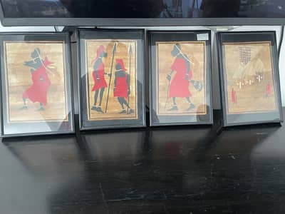 African art pictures 4 pieces 12x8 inch each