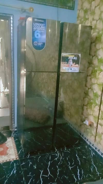 in new condition double door glass refrigerator