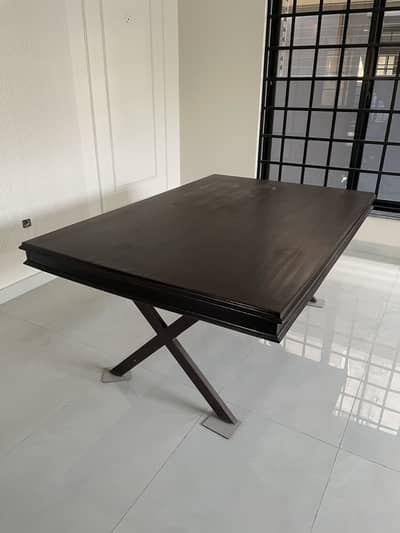 Dining Table Wooden Top Detachable