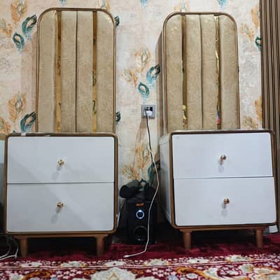 king size luxury bed side table with coffee set
