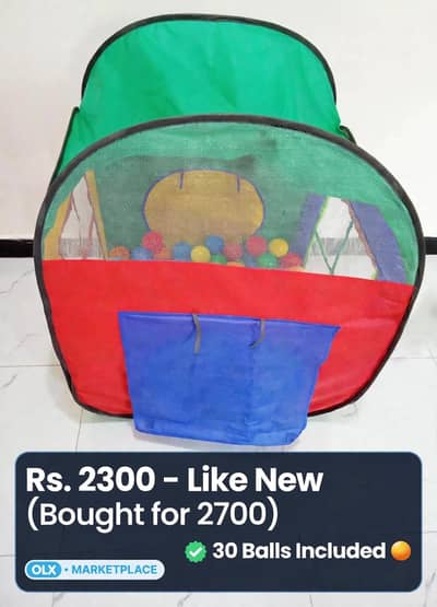 Tent House with 30 Balls - Brand New Condition