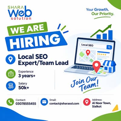 Local SEO Expert / Team Lead Required – Male & Female – 3+ Years Exp