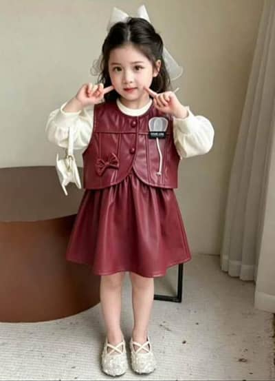 Leather frock with leather koti