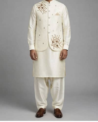 3 piece suit raw silk