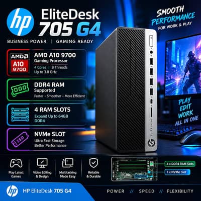 hp 705g4 gqming pc barebone qty available