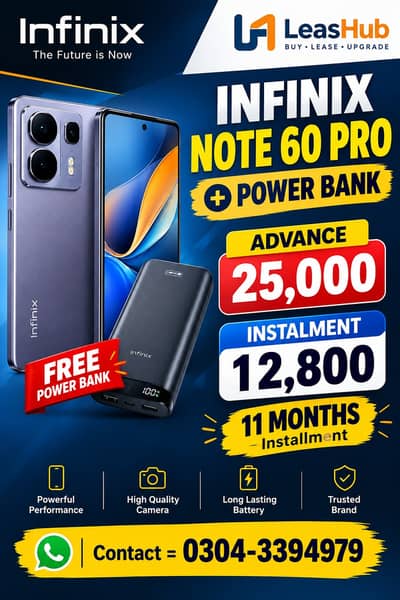 Infinix Note 60 Pro Pta Approved Mobile on Easy Installment only Lahor
