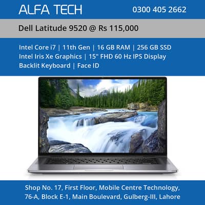 Dell Latitude 9520 Laptop Intel Core i7 11th Generation 16GB 256GB 15”