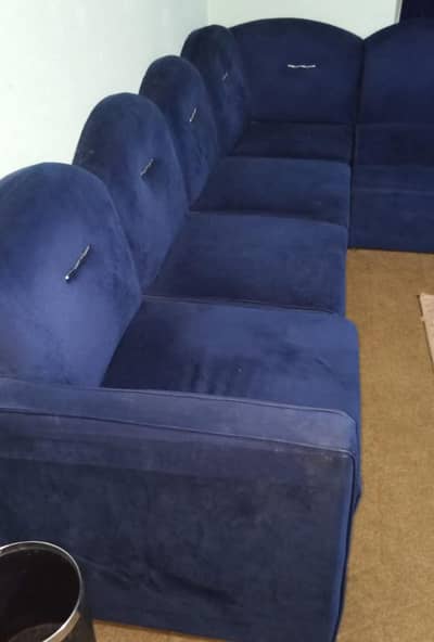 Sofa 7Seven seater corner valvet blue