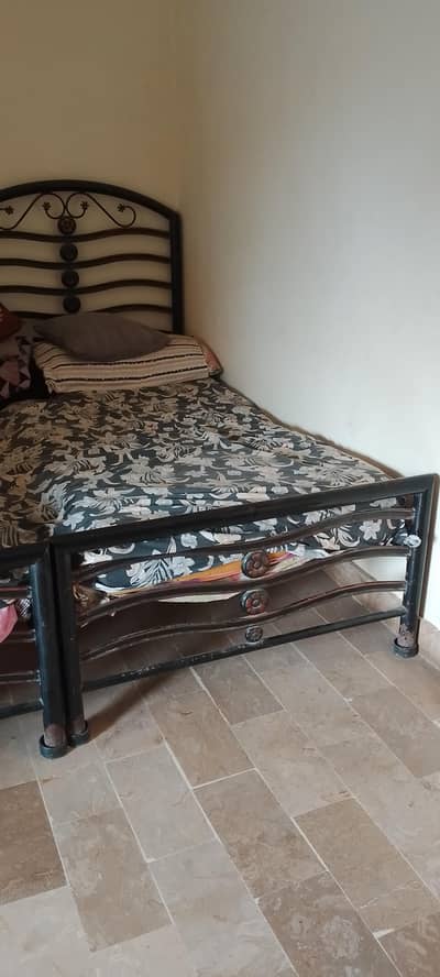 2 Single Iron Bed with Mattress For Sale - A1 Condition