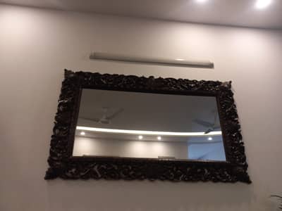 Carved dark wood wall Mirror frame