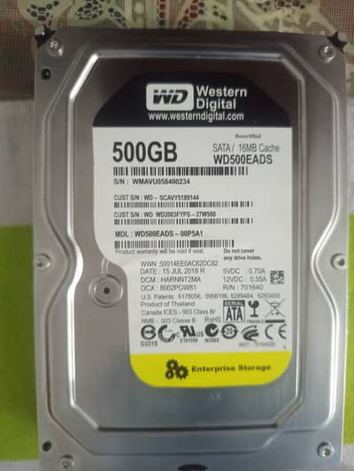WD 500GB Enterprise Storage