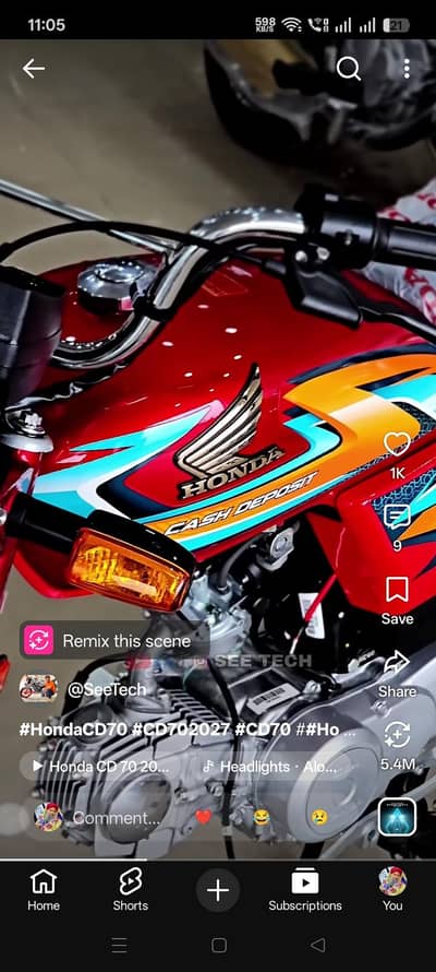 Honda CD70 2027 sticker Red color zero meter