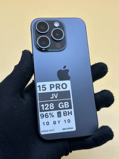 Apple iPhone 15 Pro Jv 128 GB 96% Battery Health 10 by 10