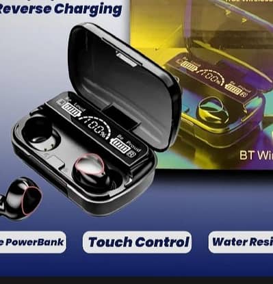 TWS Wireless Earbuds - Touch Control - With Power Bank Case - 1200 Rs