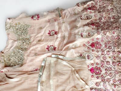 peach skin heavy fancy frock