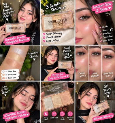 Romantic Color 3-in-1 Glow Highlighter Palette