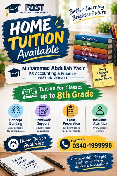 Tutor from student of  BS Accounting  and finance  FAST university