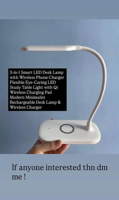 3 in 1 smart led desk lamp with wireless charger