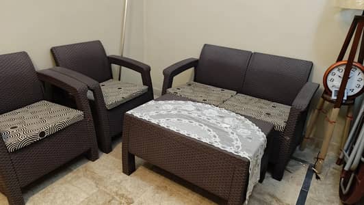 Boss Newly Designed Rattan Allegra Plastic 4 seater Sofa Set