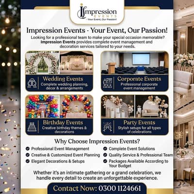 Impression Events – Wedding, Corporate & Birthday Event Services