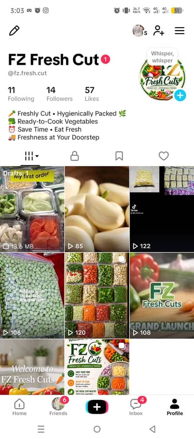 fresh cutting vegetables