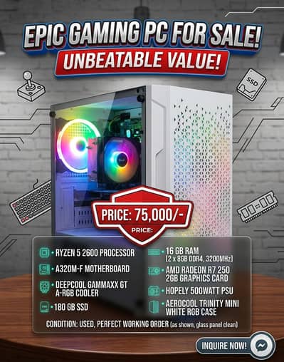 Ryzen 5 Gaming Pc for Sale