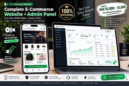 Professional E-Commerce Website + Admin Panel – PKR 10,000