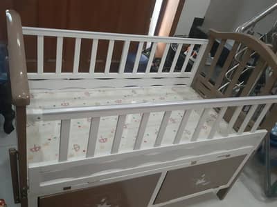 Premium Wooden Baby Cot with Custom Mattress