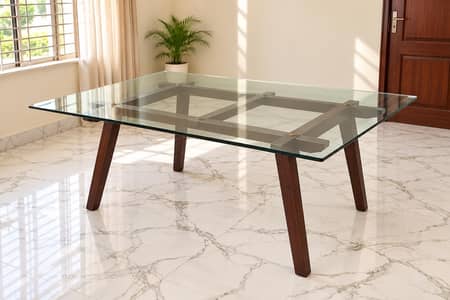 Dining Table for 8 to 6 chairs with 12.5 mm Glass Top