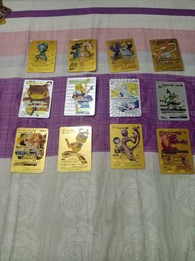 Golden and silver original Pokemon cards