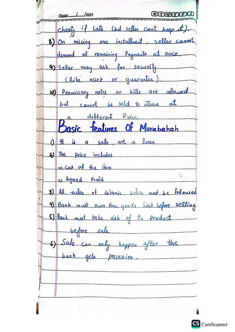 BBA Islamic Finance Notes - Murabahah Study Material 5