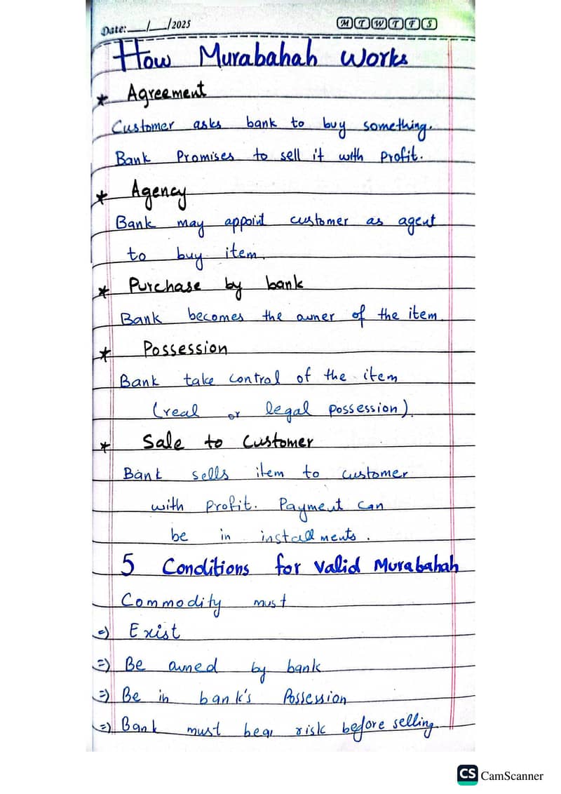 BBA Islamic Finance Notes - Murabahah Study Material 6