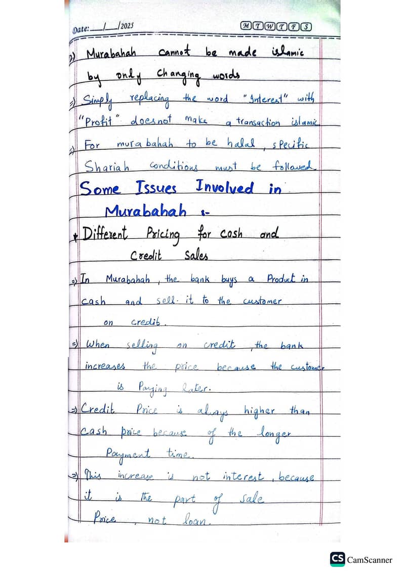 BBA Islamic Finance Notes - Murabahah Study Material 8