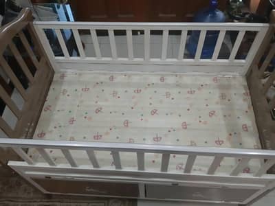 Premium Wooden Baby Cot with Custom Mattress