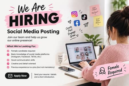 Need Female for Social Media Posting