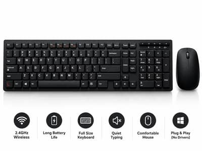 Wireless Keyboard & Mouse Combo | Full Size | 2.4GHz